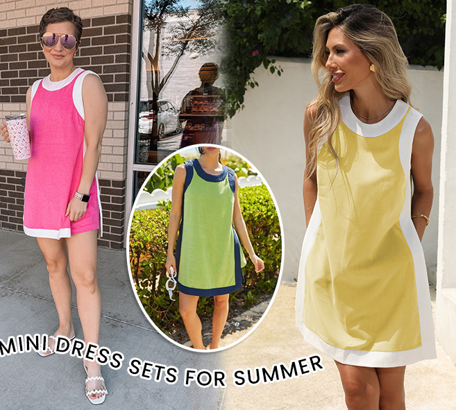 ⏰⏰Hot Sale 50% OFF🔥Women's Casual Color Block Sleeveless Tops Matching Shorts with Pockets