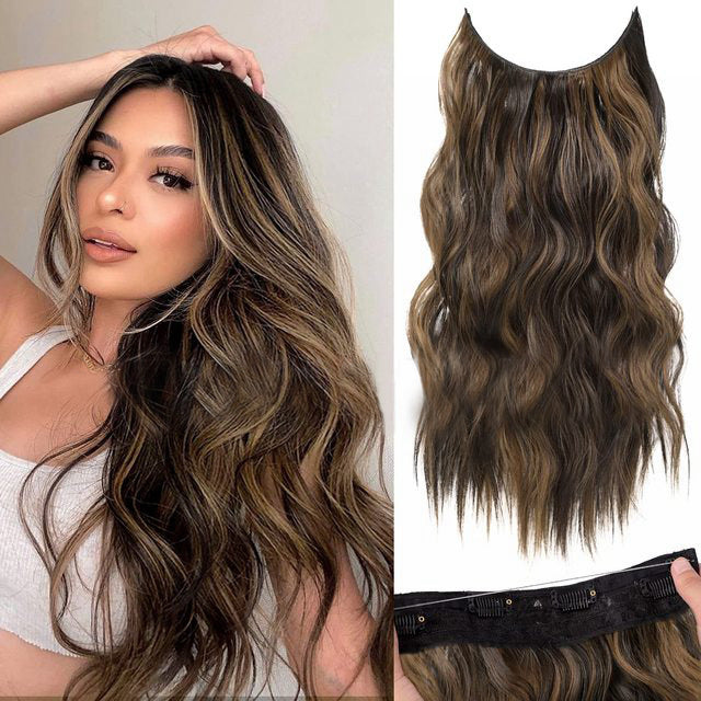 💖Hot Sales 50% OFF🤩Women's Gradient Long Wavy Hair Wig, One-Piece with Adjustable Fit💁
