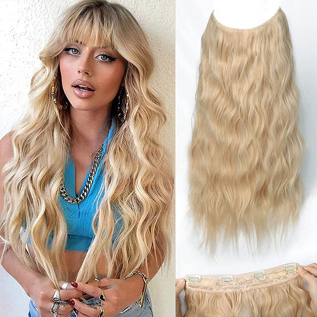 💖Hot Sales 50% OFF🤩Women's Gradient Long Wavy Hair Wig, One-Piece with Adjustable Fit💁