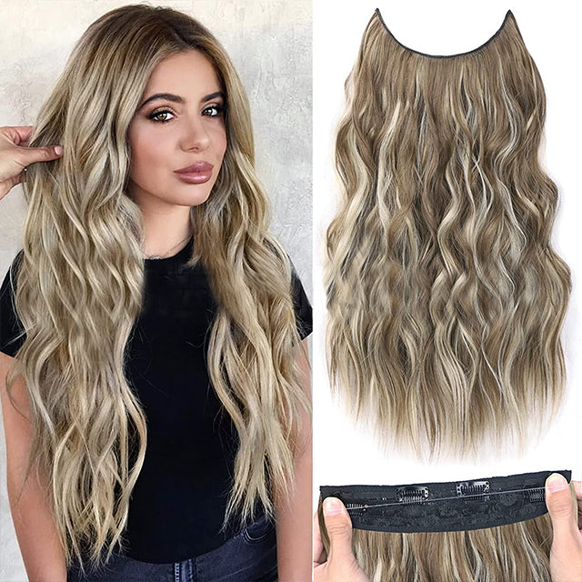 💖Hot Sales 50% OFF🤩Women's Gradient Long Wavy Hair Wig, One-Piece with Adjustable Fit💁