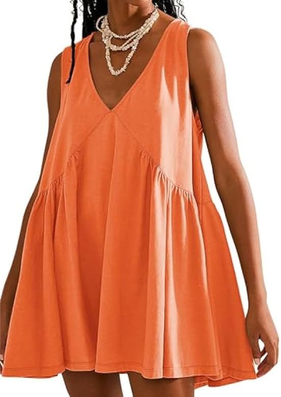 🔥Last Day 49% OFF -💃 Women's Summer Sleeveless V-Neck Mini Dress