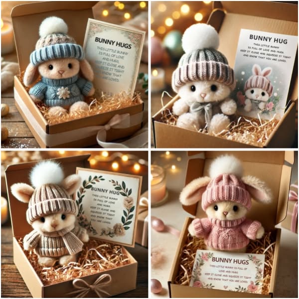🔥Easter Special: BUY 3 GET 1 FREE!!✨ - Handmade🐇Mini Bunny Hug Cute Easter Gift🎁