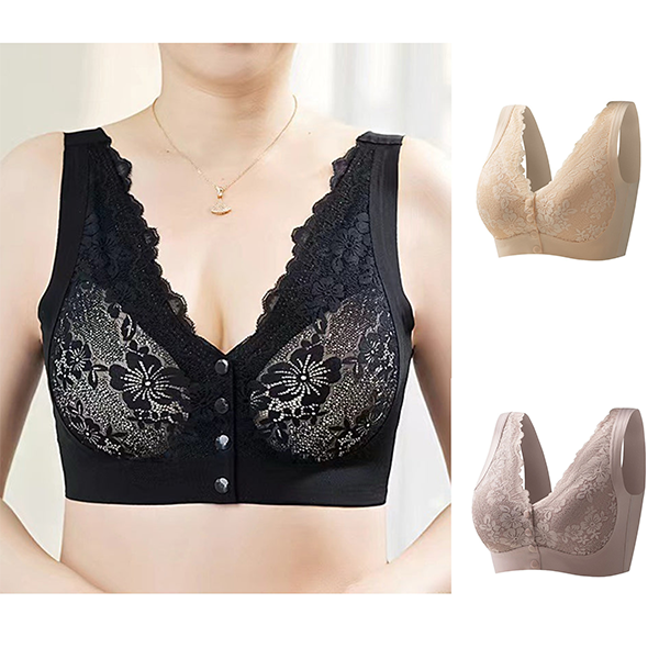 💕Buy 2 get 1 free-3PCS🥰Women's Wide-Strap Wire-Free Front Closure Bra