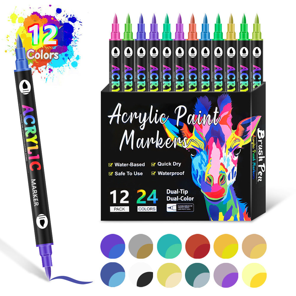 🌈🖌️Dual Tip Acrylic Paint Pen Marker✨🎨