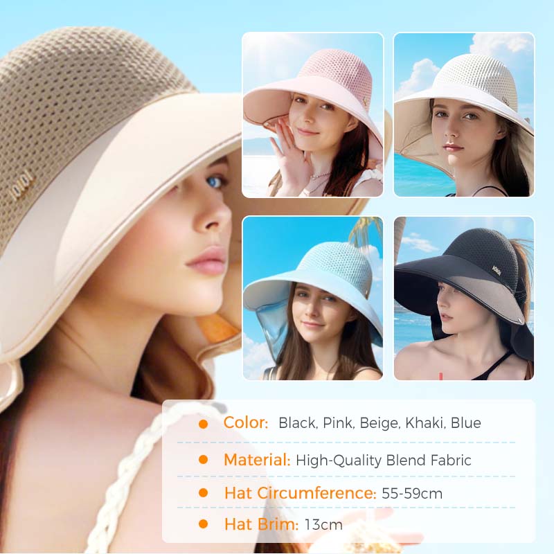🌷Summer Hot Sale 50% Off💕🌞2025 Summer Essentials😍 👒Wide Brim Sun Hat With Removable Neck Flap