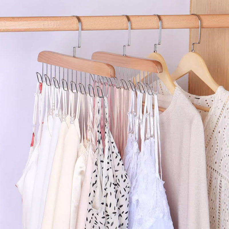Wooden Belt Hanger for Closet with 8 Hooks