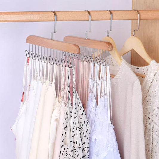 Wooden Belt Hanger for Closet with 8 Hooks