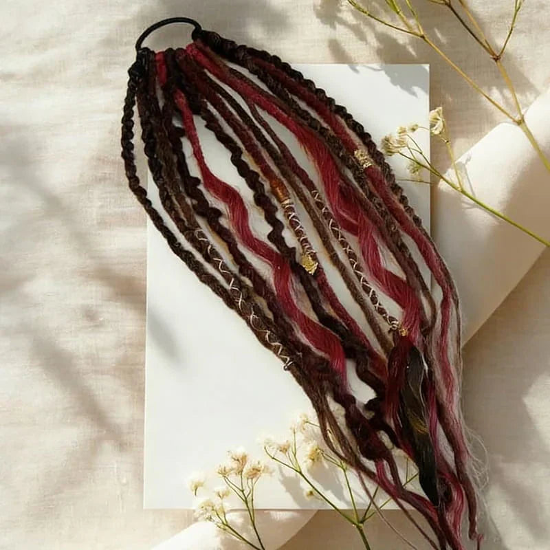 Bohemian Textured Ponytail | Instant Dreadlock Hair Extension | Easy Clip-In for Festivals & Nights Out