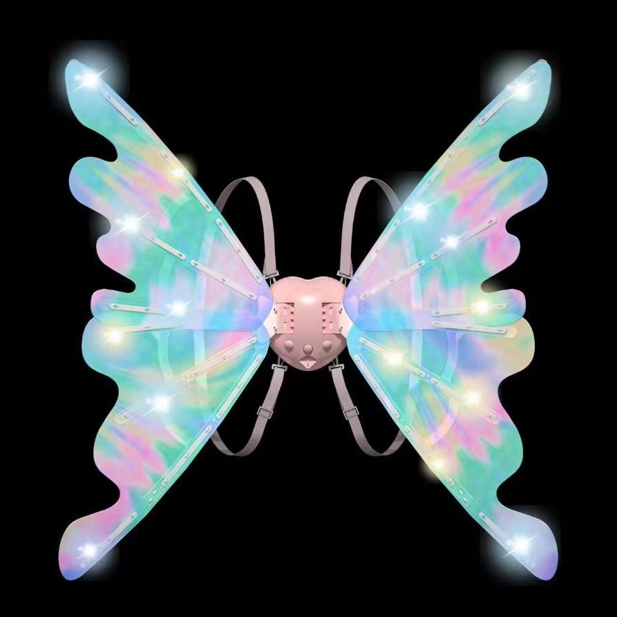 🎄2025 Christmas Hot Sale🎁Rechargeable Electric Fairy Wings with LED Lights and Music🧚♀️