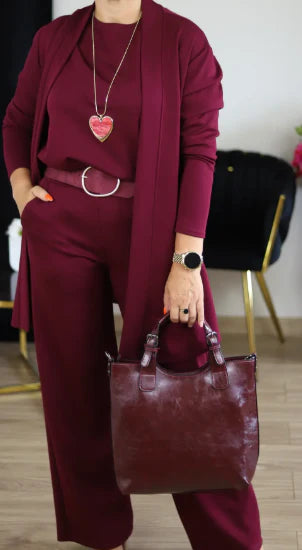 š„Last day offer: 50% off-Elegant Longline Cardigan & Top & Pants 3-Pieces Set