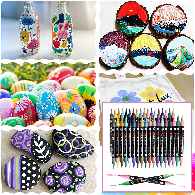 🌈🖌️Dual Tip Acrylic Paint Pen Marker✨🎨