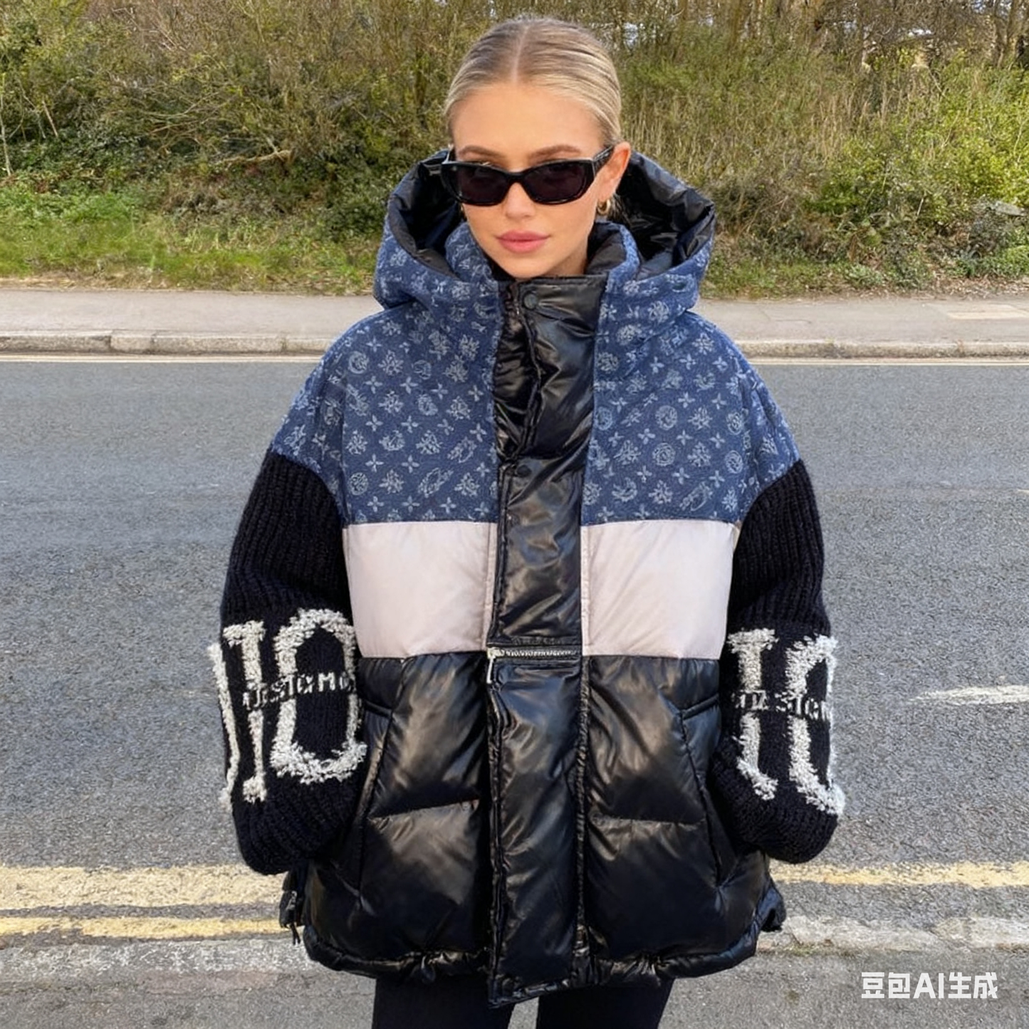 🎁 Hot Sale 49% OFF 🔥Women’s Patchwork Knit Sleeve Hooded Puffer Jacket|Free Express Delivery✈️