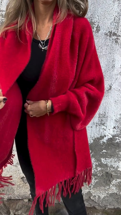 🍂Autumn/Special Offer🍂Women's Long Sleeve Casual Tassel Shawl Coat