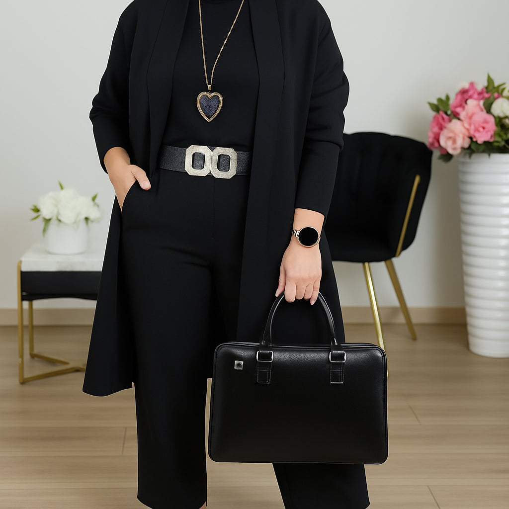 š„Last day offer: 50% off-Elegant Longline Cardigan & Top & Pants 3-Pieces Set