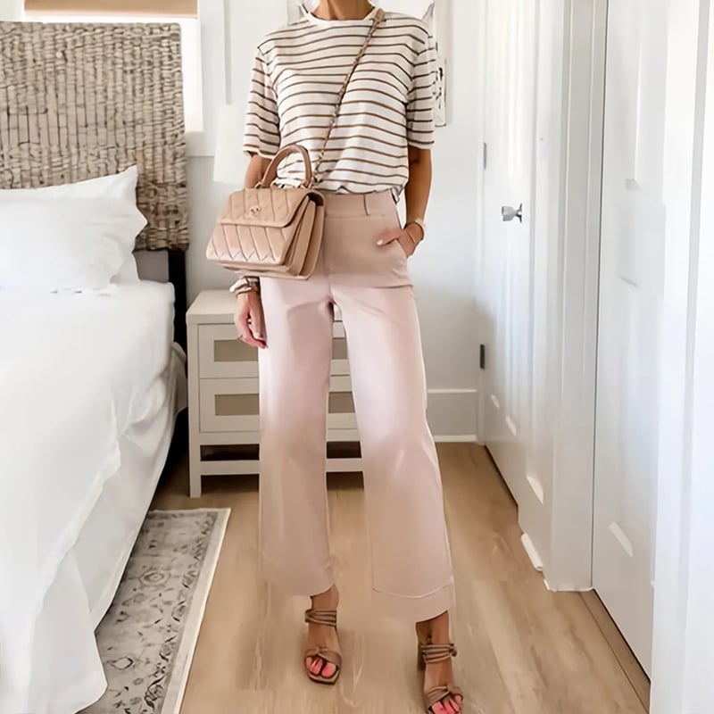 ⏳ Limited time 50% off! 💥Stretch Twill Cropped Wide Leg Pants | High Waist + Stretch Twill(The more you buy, the higher the discount)