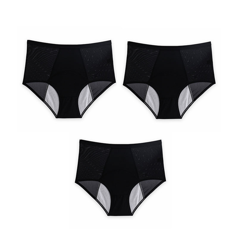 High Waist Leak Proof Ice Silk Panties Plus Size L-5XL