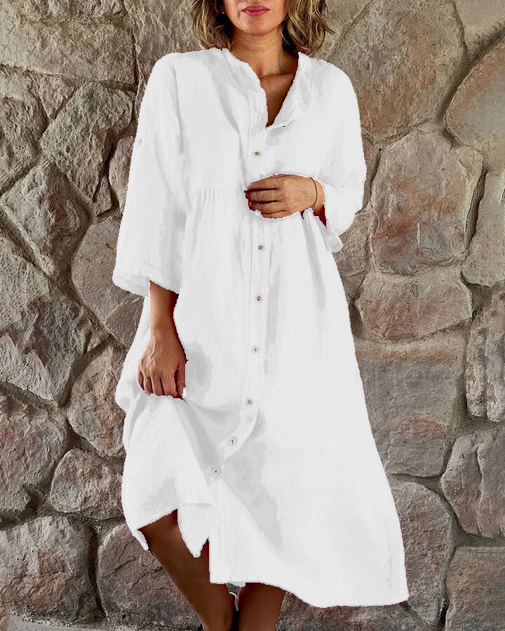 💖Limited Sale 49% OFF💖Women's Loose Cotton Shirt Dress