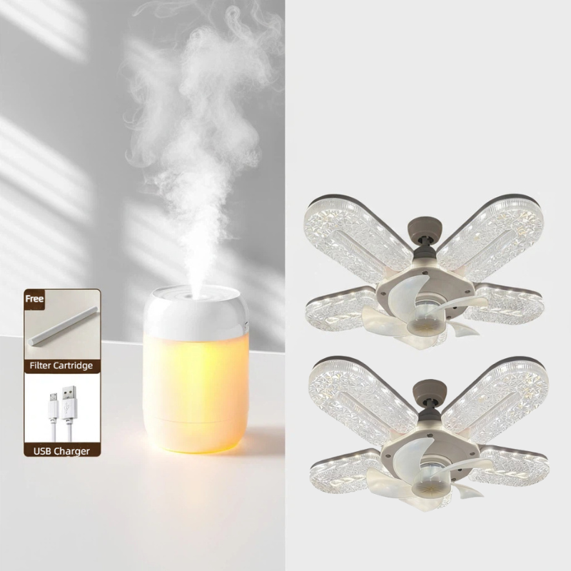 🔥Limited-time 50% off💡 Crystal-Effect LED 5-Blade LED Fan Light