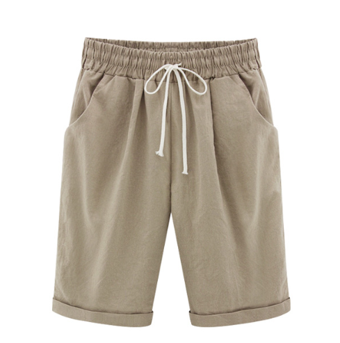 🔥Summer Hot Sales - 50% OFF🔥Plus Size Solid Color Elastic Waist Loose Cropped Shorts