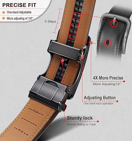 ✨️Best for Father🎁 Leather Ratchet Belt With Adjustable Buckle💼