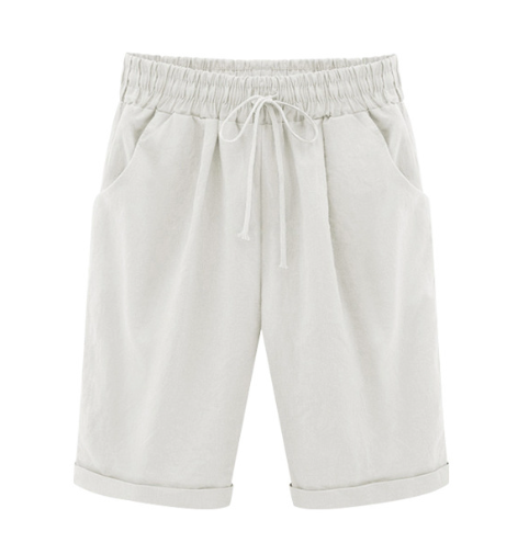 🔥Summer Hot Sales - 50% OFF🔥Plus Size Solid Color Elastic Waist Loose Cropped Shorts