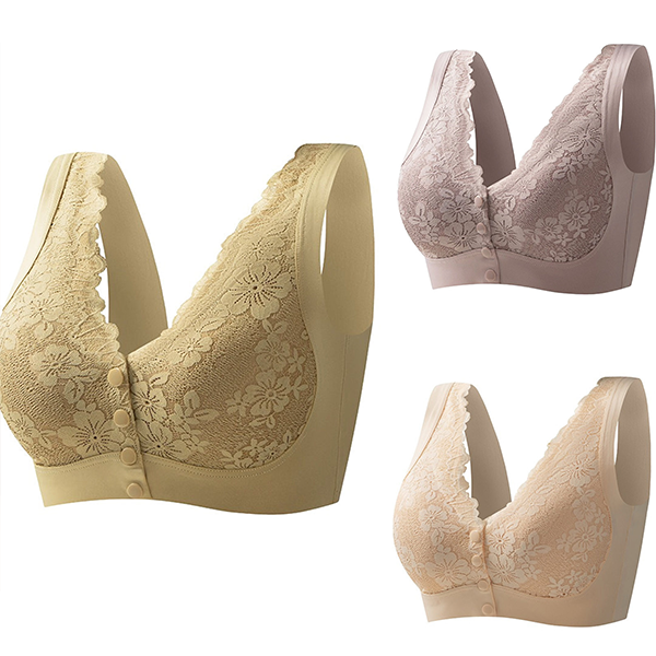 💕Buy 2 get 1 free-3PCS🥰Women's Wide-Strap Wire-Free Front Closure Bra