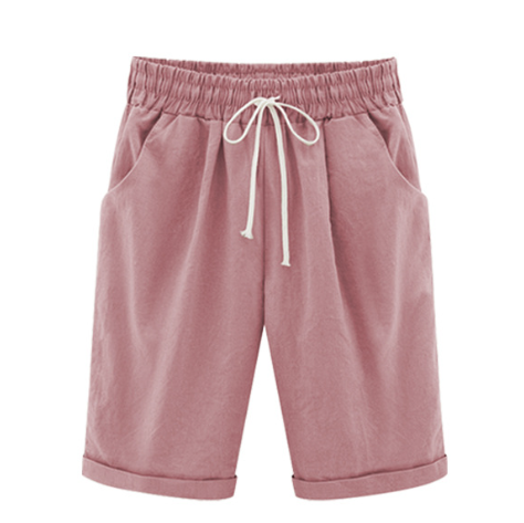 🔥Summer Hot Sales - 50% OFF🔥Plus Size Solid Color Elastic Waist Loose Cropped Shorts