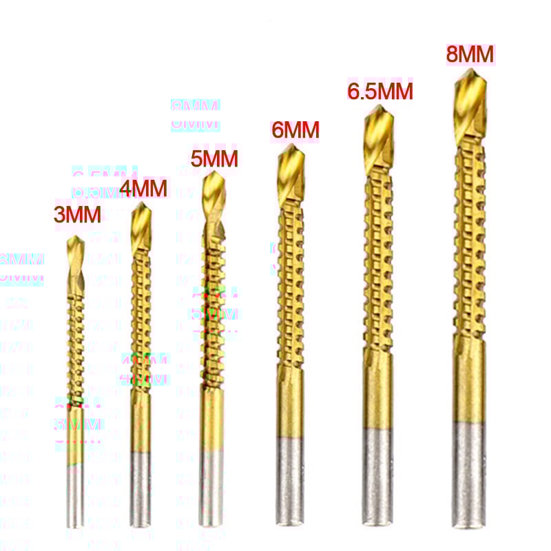 🔥HOT SALE🔥Titanium Coated High Speed Steel Serration Bits (Pack of 6)