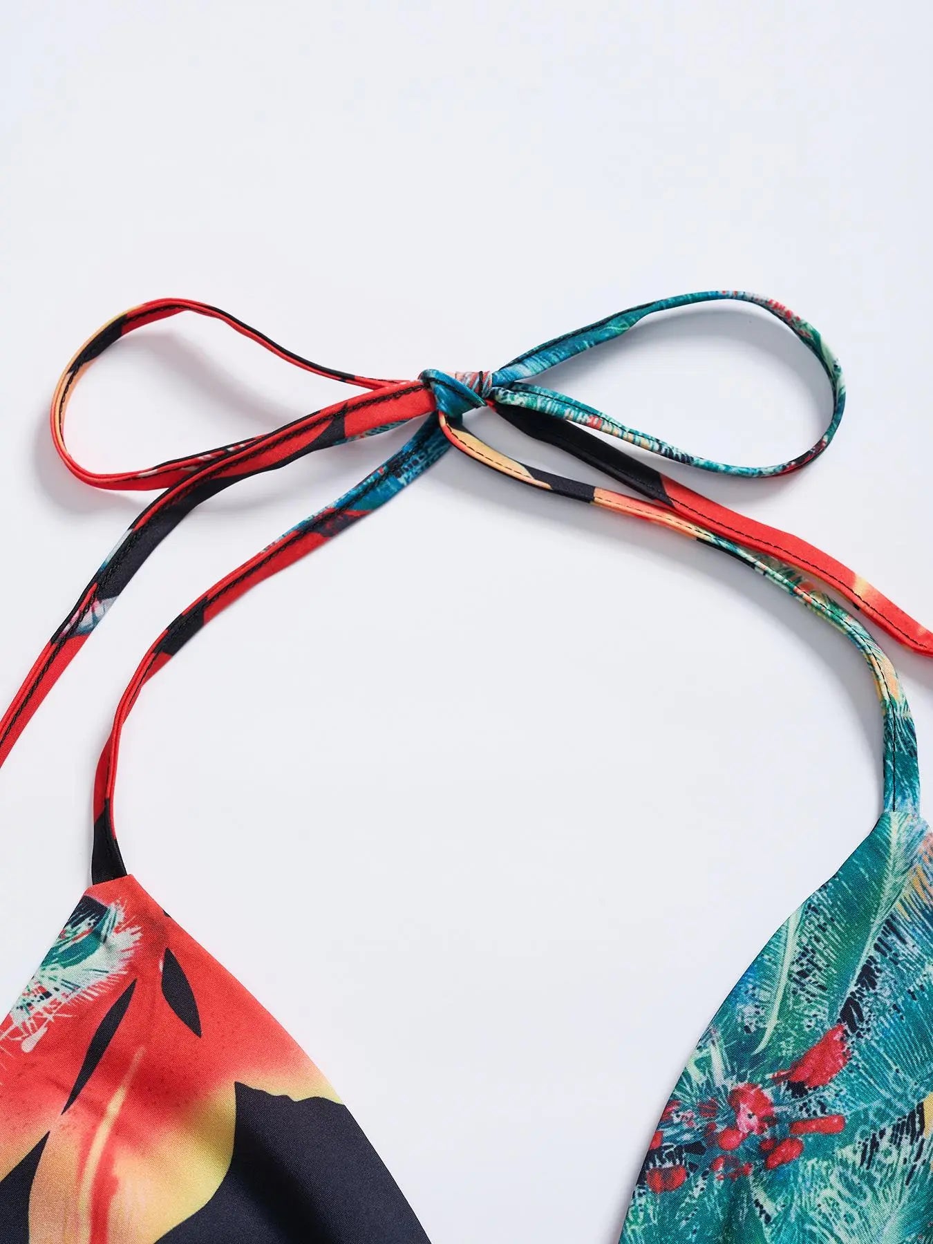 🌷Hot Promotion 49% OFF 👗Women's Floral Print Chain Decor Split Thigh Tie Back Cami Dress