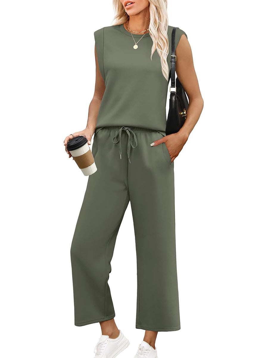 💕Hot Sale 60% OFF🔥New Women's Sleeveless Top & Wide-Leg Pants Set