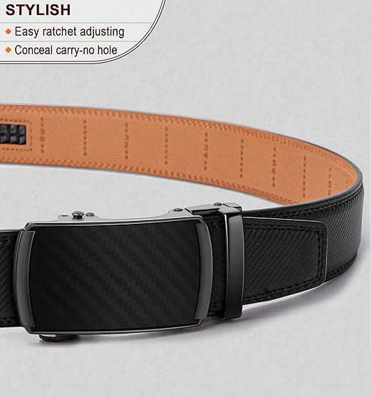✨️Best for Father🎁 Leather Ratchet Belt With Adjustable Buckle💼