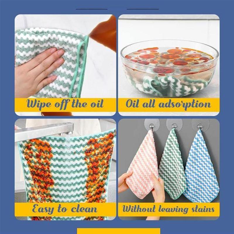 🔥Hot Sale 64%🔥🌈 Colorful Ultra-Soft Microfiber Cleaning Rag: Green💚 Blue💙 Pink💖 - Brighten Your Every Day! (5PCS)