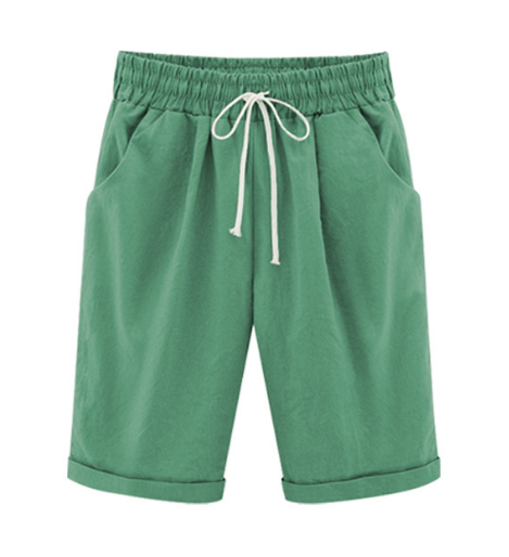🔥Summer Hot Sales - 50% OFF🔥Plus Size Solid Color Elastic Waist Loose Cropped Shorts