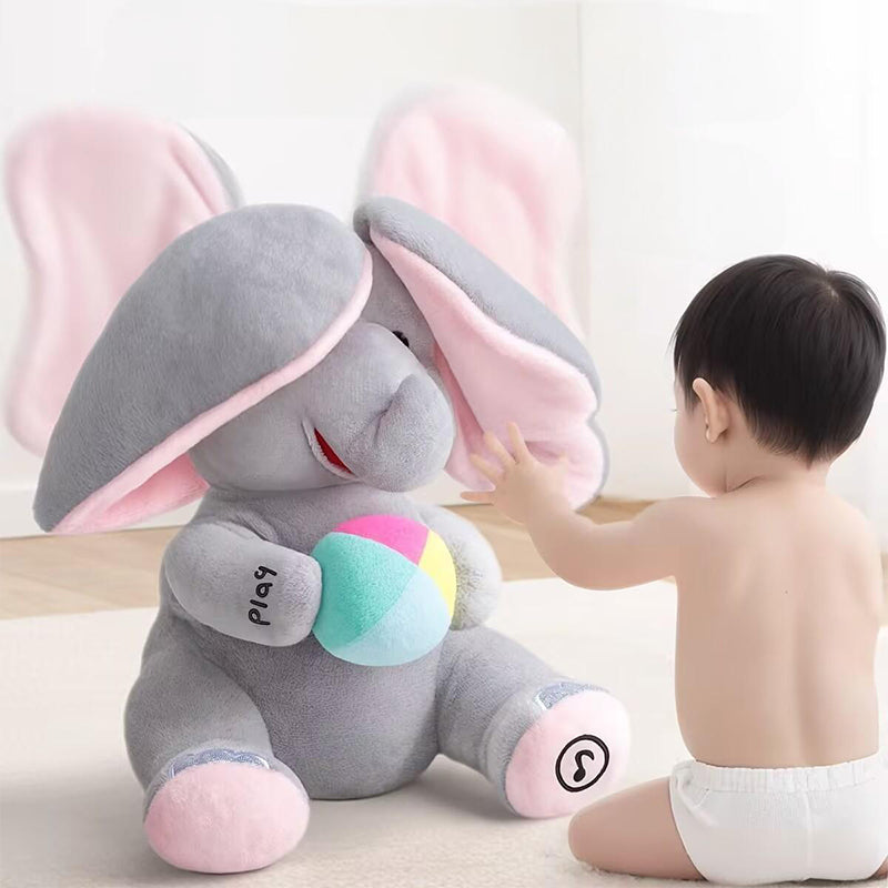 🎁 50% OFF! 🐘 Cute Hide & Seek Elephant Plush Doll - Interactive Play with Soft Material, Perfect Gift for Kids 🧸✨