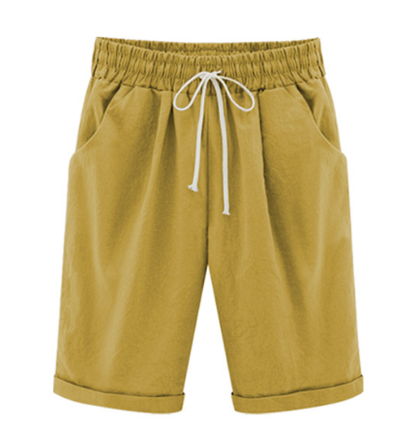 🔥Summer Hot Sales - 50% OFF🔥Plus Size Solid Color Elastic Waist Loose Cropped Shorts
