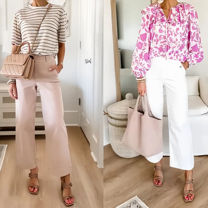 ⏳ Limited time 50% off! 💥Stretch Twill Cropped Wide Leg Pants | High Waist + Stretch Twill(The more you buy, the higher the discount)