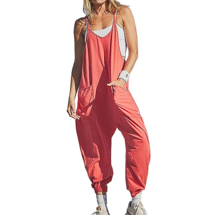 🌟Summer Sale- 49% OFF❤️🔥Solid V-Neck Sling Pocket Jumpsuit