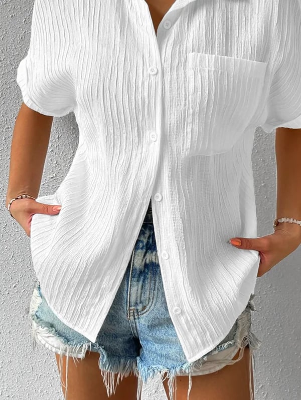 🔥Hot Sale - 49% OFF🔥Collar Casual Buttoned Loose Blouse