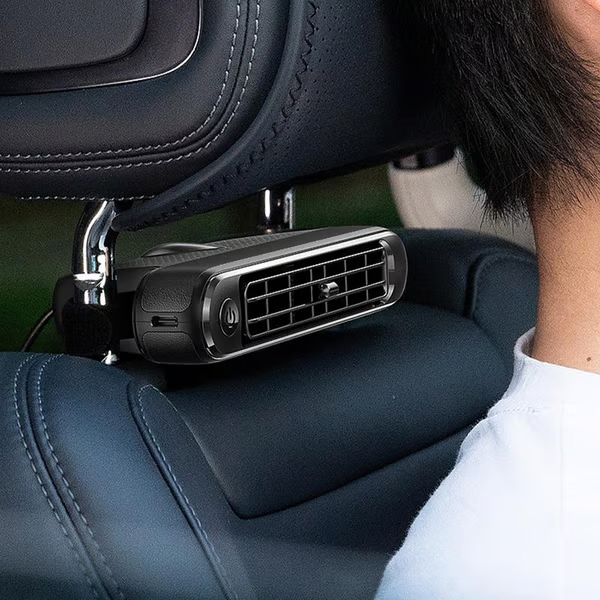 Car Seat Fan USB Plug-in Dual Turbo High Wind Power Car Interior Rear Pillow Car Fan