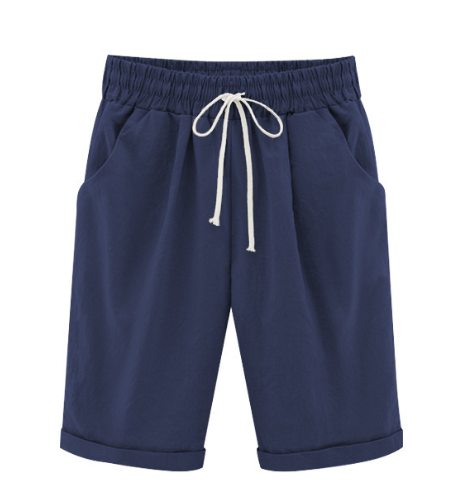 🔥Summer Hot Sales - 50% OFF🔥Plus Size Solid Color Elastic Waist Loose Cropped Shorts