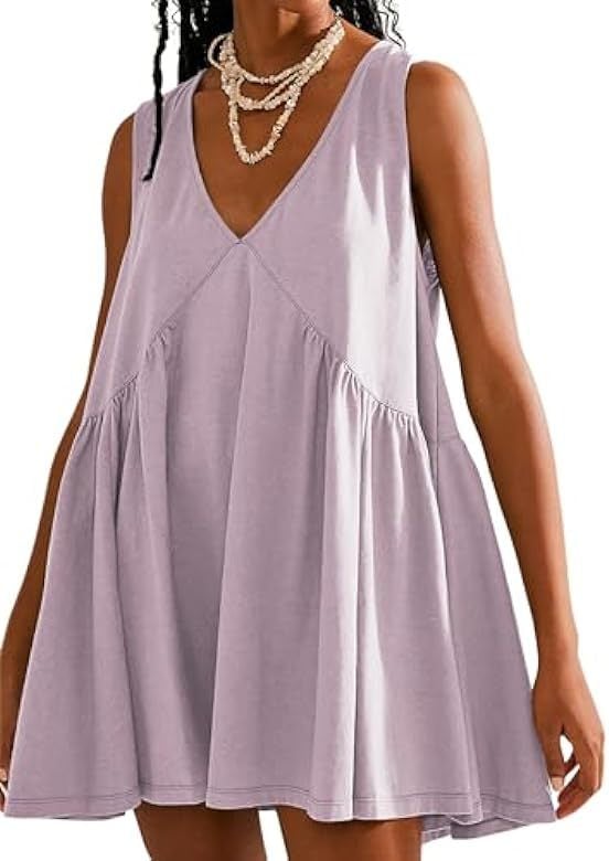🔥Last Day 49% OFF -💃 Women's Summer Sleeveless V-Neck Mini Dress