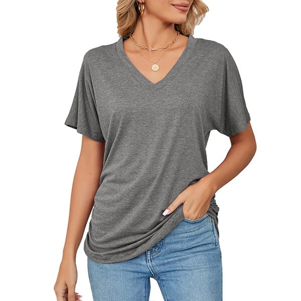 💕Hot Promotion- UP TO 49% OFF🌷V-Neck Solid Color Loose Ladies Tops