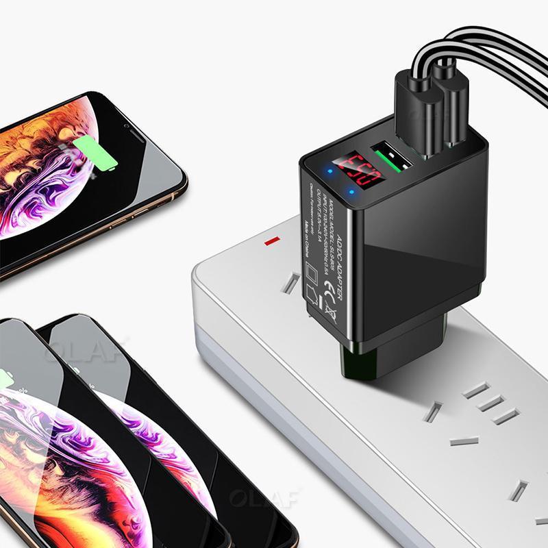 💖Fast multi-port charging for mobile phones✨Mobile phone charging socket with digital display