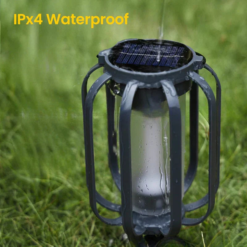🔥Hot Sale 50% OFF🔥 Solar Lantern Outdoor Light with 4 Modes - USB Recharge Backup, Powerbank Function, Collapsible & Lightweight for Camping ⛺️