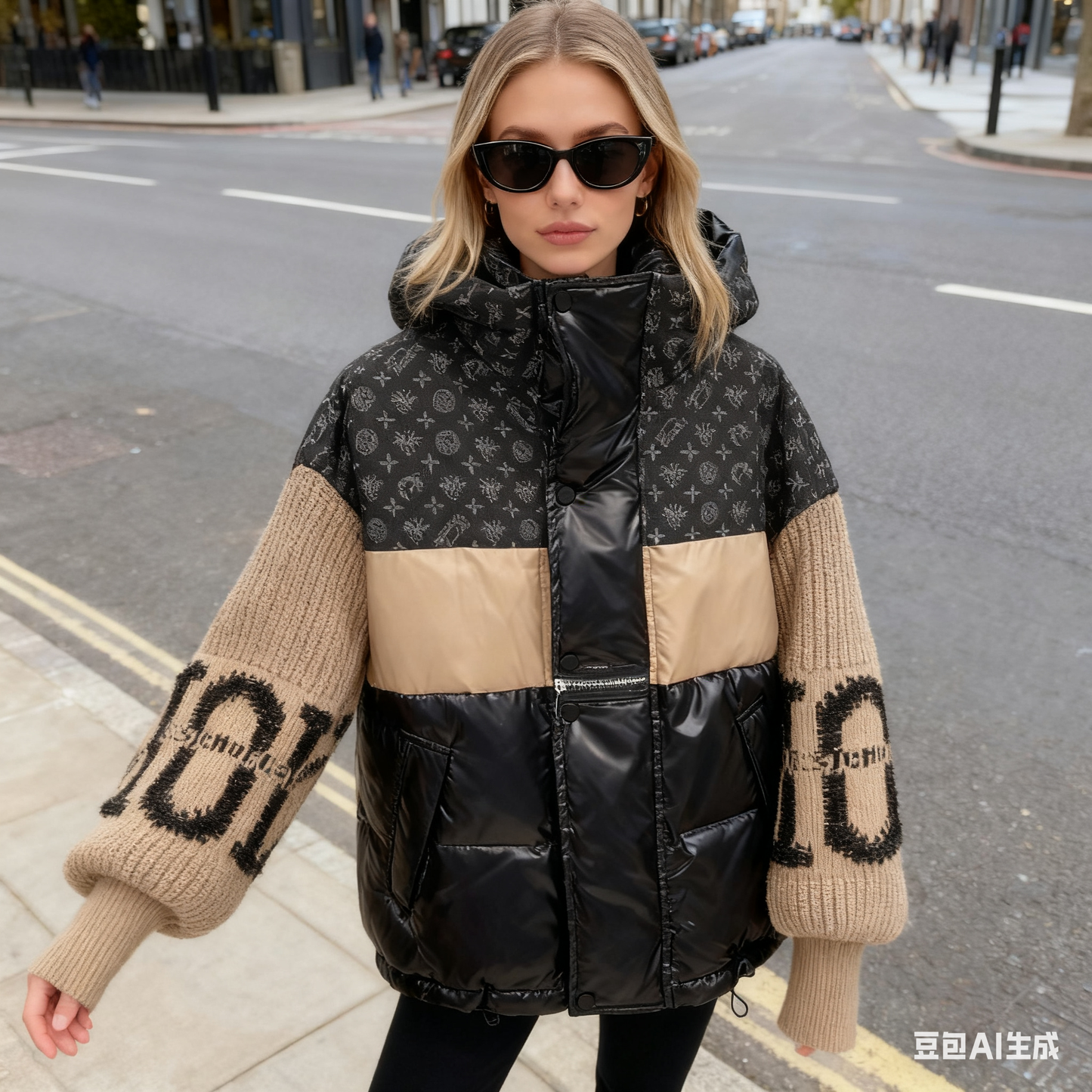 🎁 Hot Sale 49% OFF 🔥Women’s Patchwork Knit Sleeve Hooded Puffer Jacket|Free Express Delivery✈️