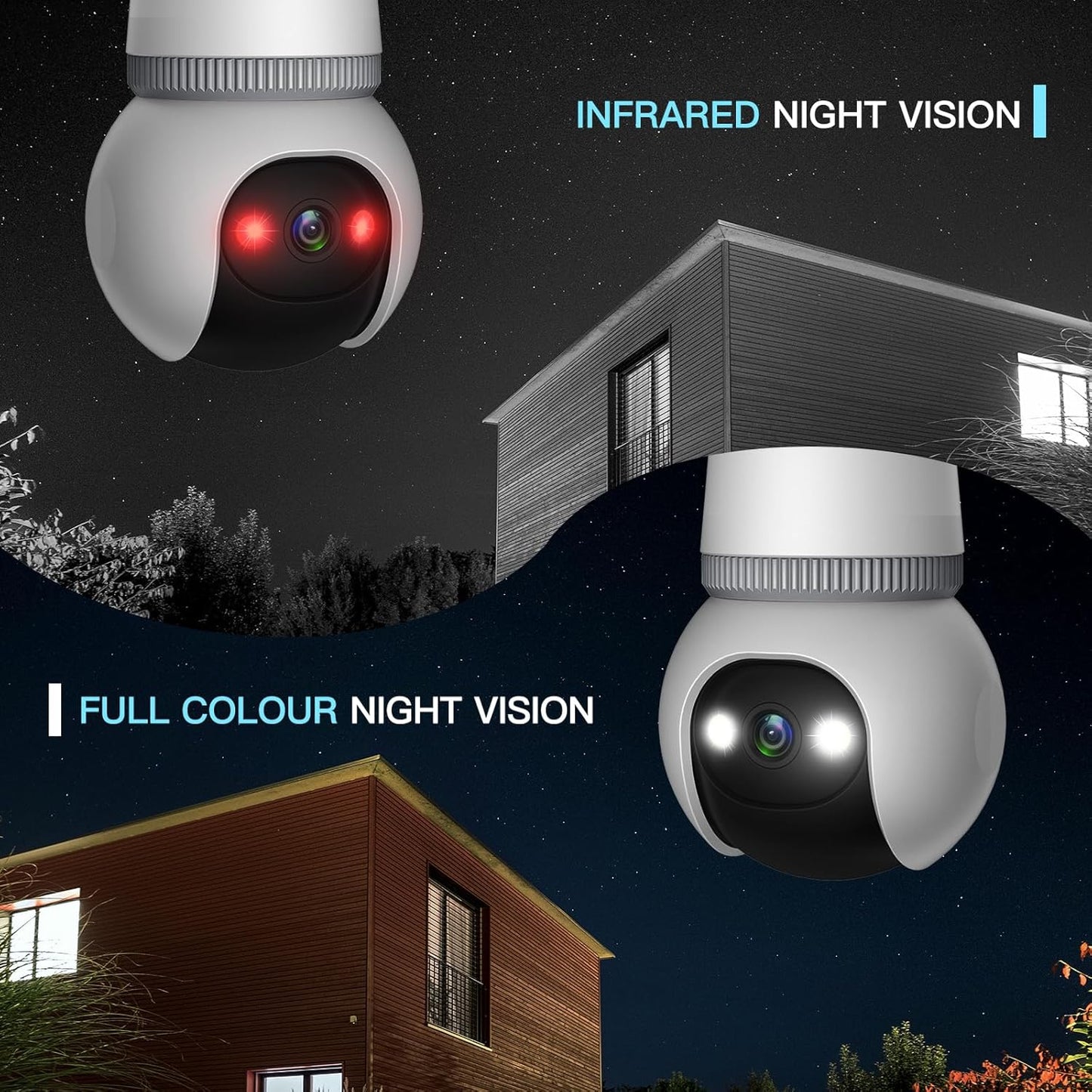 🔥Completely upgraded✨4MP Light Bulb Security Camera 5G&2.4GHz Wireless Outdoor Indoor Camera with Night Vision