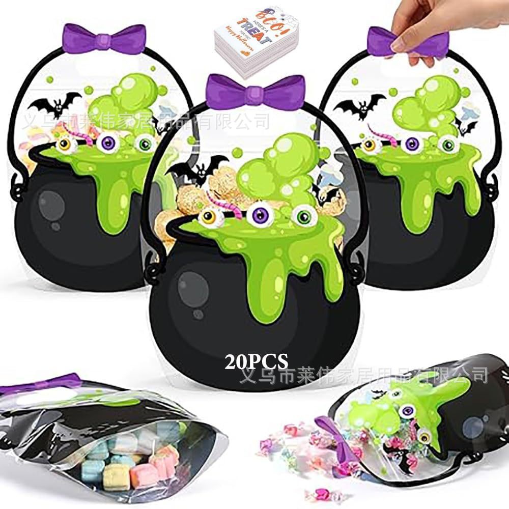👻Halloween Bestsellers-Halloween Transparent Pumpkin Favor Bags