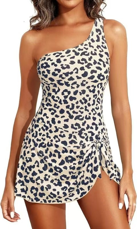 ⛱️Last Day Sale 49% OFF🔥One Shoulder Skirted One Piece Swimsuit
