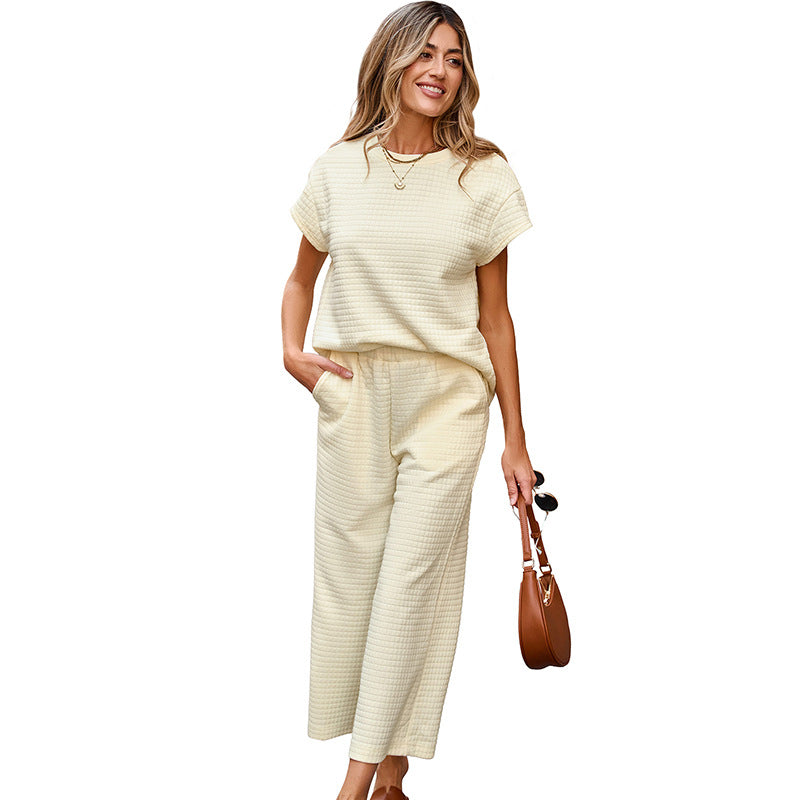 šSummer Fashion-50% OffāWomen's Casual Pullover Tops & Wide Leg Pants Set