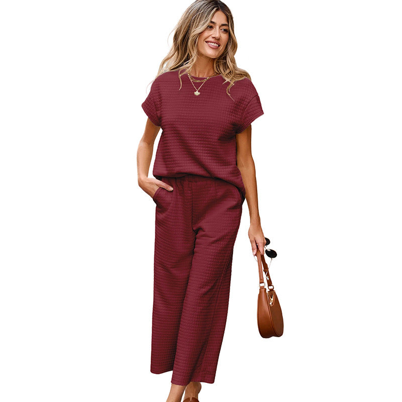 šSummer Fashion-50% OffāWomen's Casual Pullover Tops & Wide Leg Pants Set